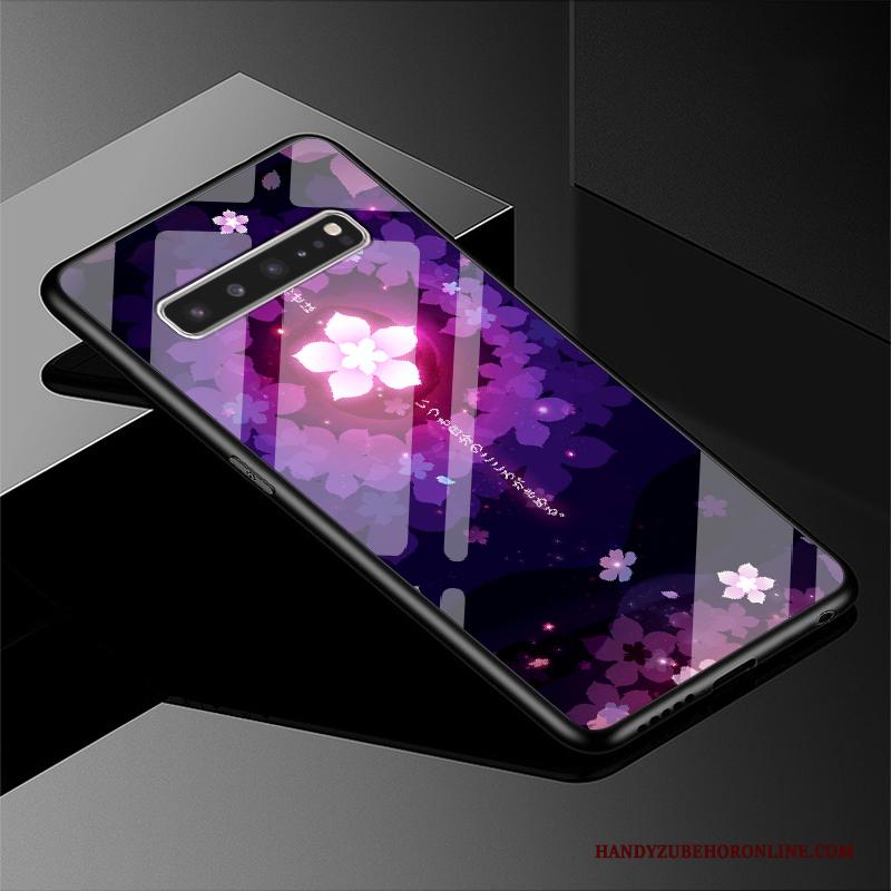 Samsung Galaxy S10 5g Donkerblauw Hoesje Telefoon Bescherming Lovers Glas Licht Wind