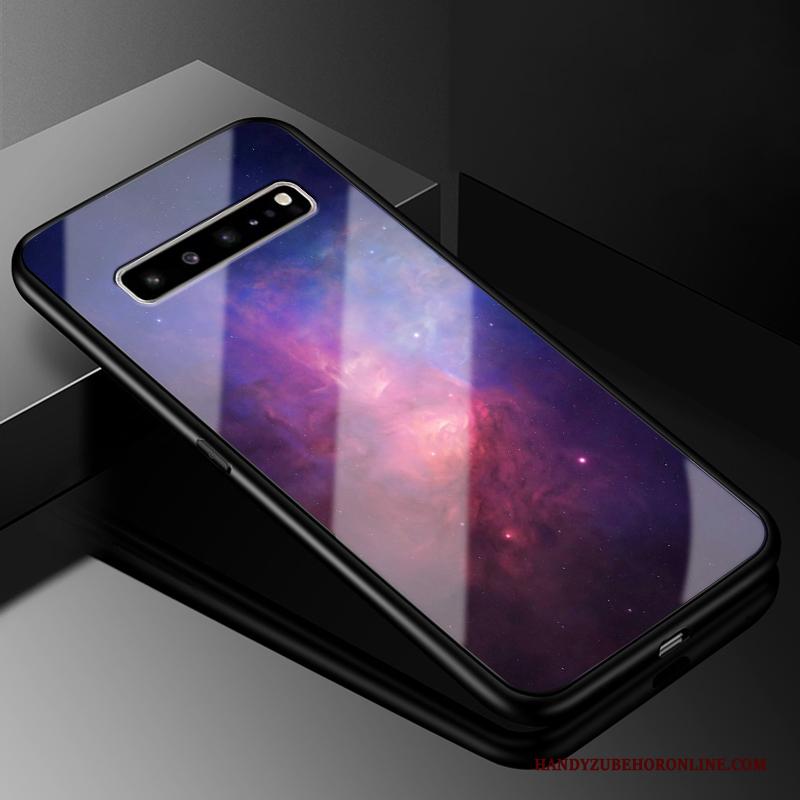 Samsung Galaxy S10 5g Hoesje Anti-fall Donkerblauw Ster Glas All Inclusive Bescherming Hoes
