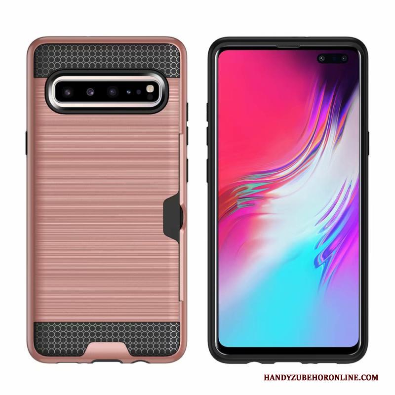 Samsung Galaxy S10 5g Hoesje Bescherming Anti-fall Hoes Kaart Zijde Groen Mobiele Telefoon