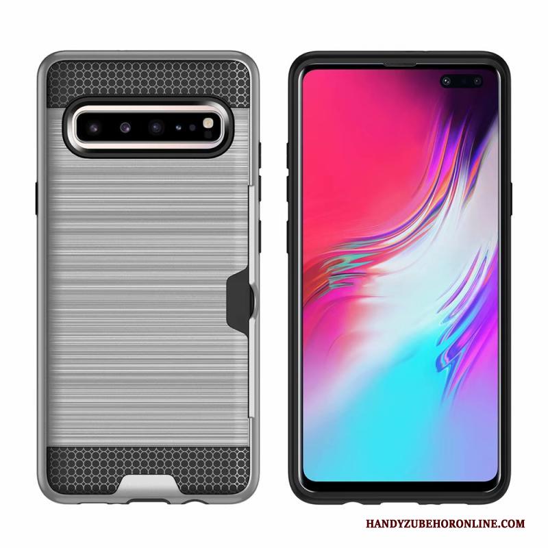 Samsung Galaxy S10 5g Hoesje Bescherming Anti-fall Hoes Kaart Zijde Groen Mobiele Telefoon