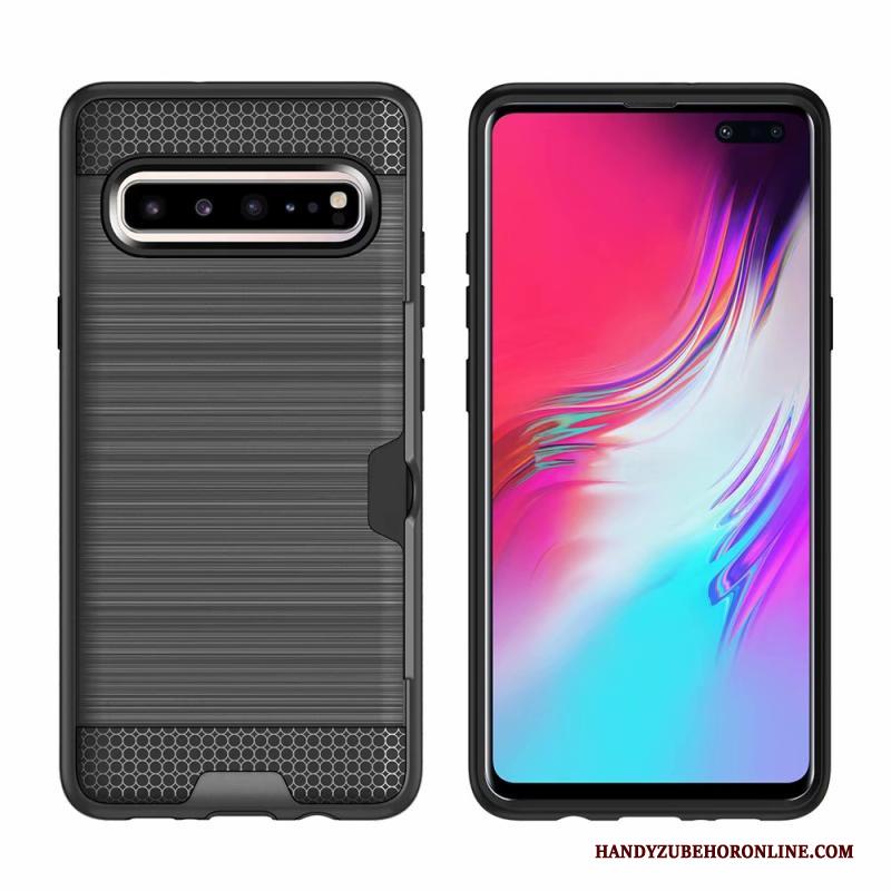 Samsung Galaxy S10 5g Hoesje Bescherming Anti-fall Hoes Kaart Zijde Groen Mobiele Telefoon