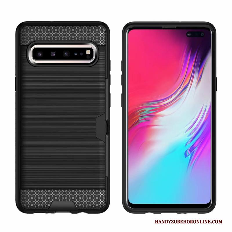 Samsung Galaxy S10 5g Hoesje Bescherming Anti-fall Hoes Kaart Zijde Groen Mobiele Telefoon