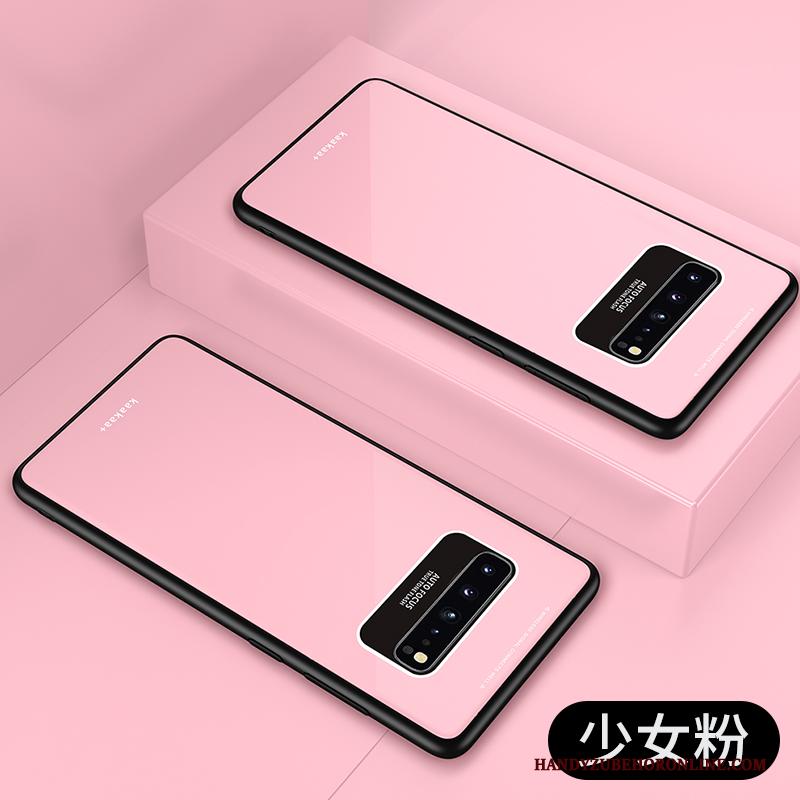 Samsung Galaxy S10 5g Hoesje Skärmskydd Rood Trend Glas Hard Ster Hoes