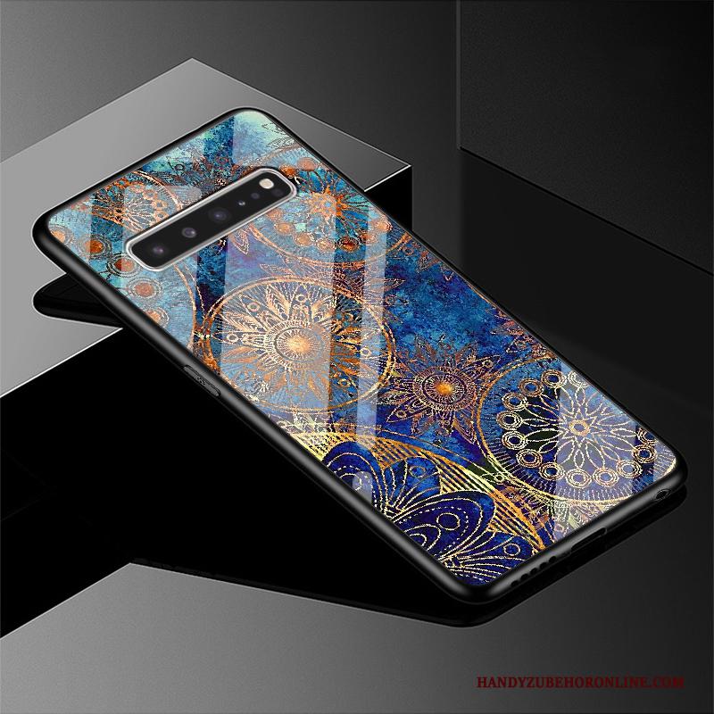 Samsung Galaxy S10 5g Hoesje Ster Hard Anti-fall Hoes Glas Blauw Spiegel