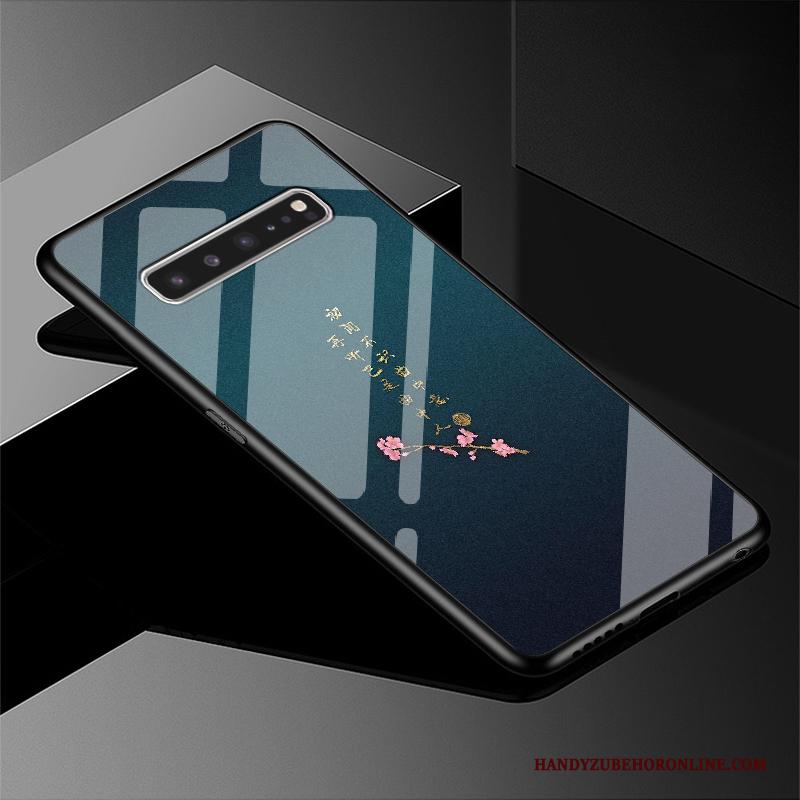 Samsung Galaxy S10 5g Hoesje Ster Hard Anti-fall Hoes Glas Blauw Spiegel