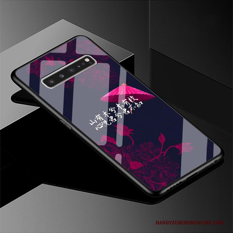 Samsung Galaxy S10 5g Hoesje Ster Hard Anti-fall Hoes Glas Blauw Spiegel