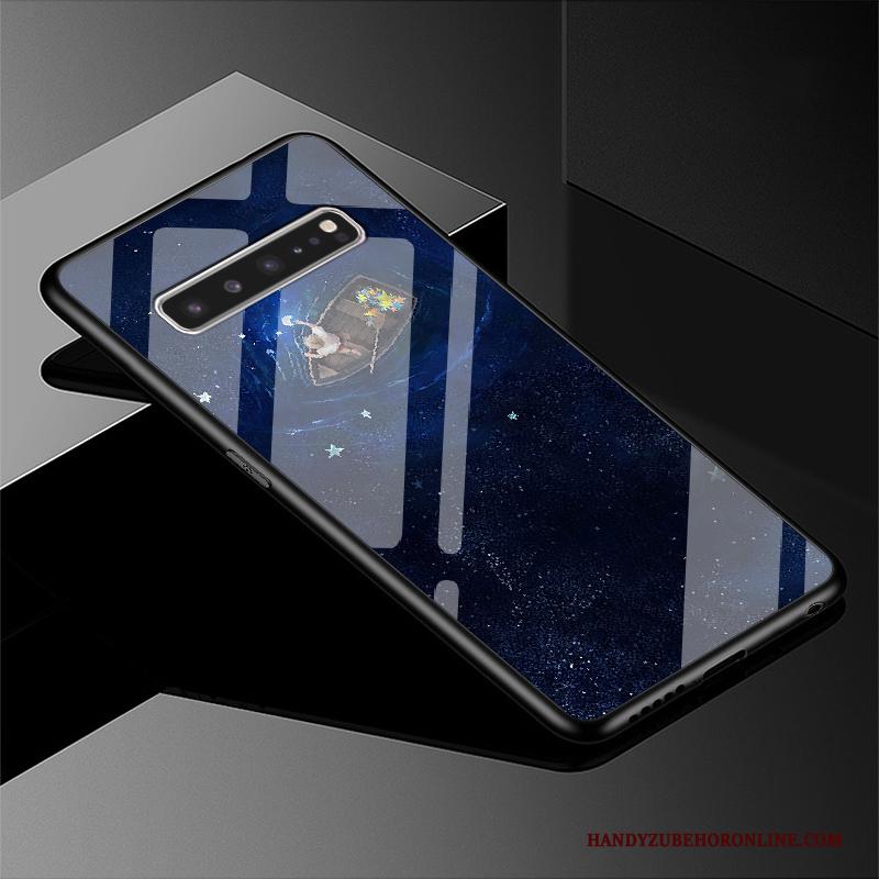 Samsung Galaxy S10 5g Hoesje Ster Hard Anti-fall Hoes Glas Blauw Spiegel