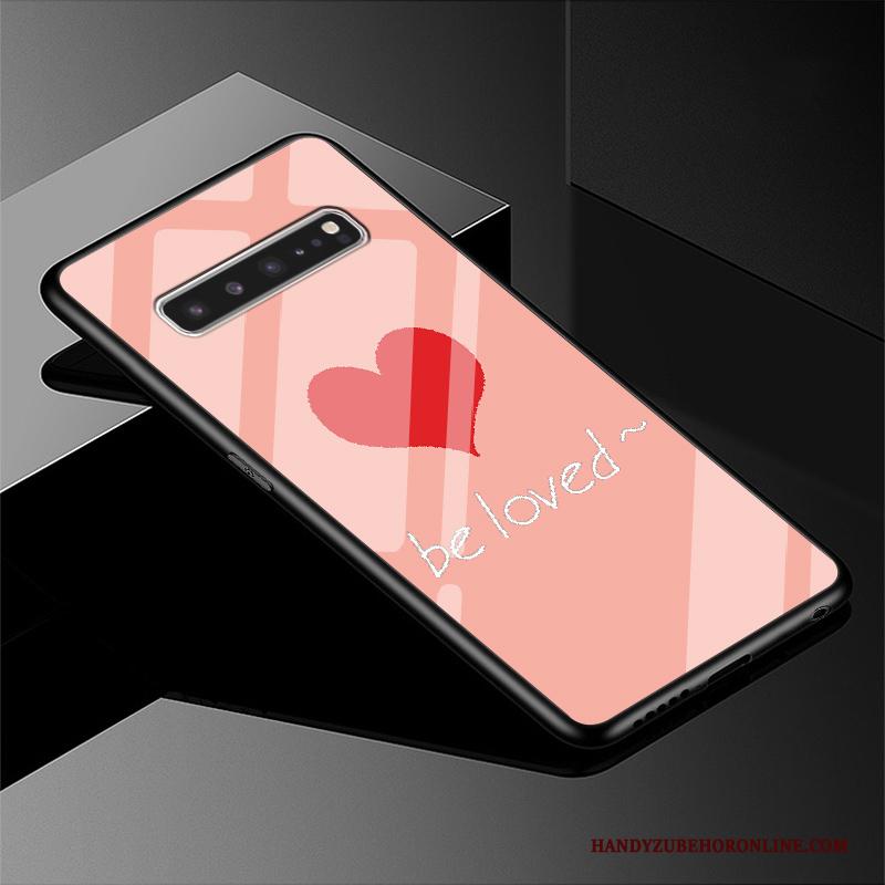 Samsung Galaxy S10 5g Hoesje Telefoon Glas Ster Groen Bescherming Mooie Eenvoudige