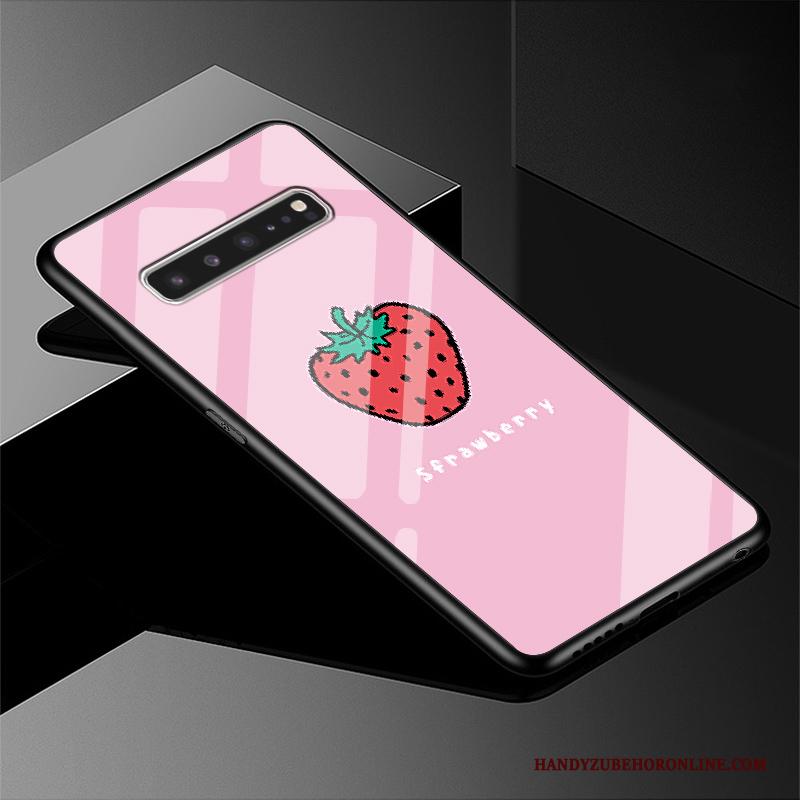 Samsung Galaxy S10 5g Hoesje Telefoon Glas Ster Groen Bescherming Mooie Eenvoudige