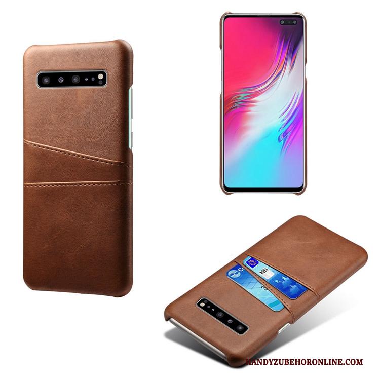 Samsung Galaxy S10 5g Hoesje Telefoon Persoonlijk Mini Ster Koe Leer Patroon