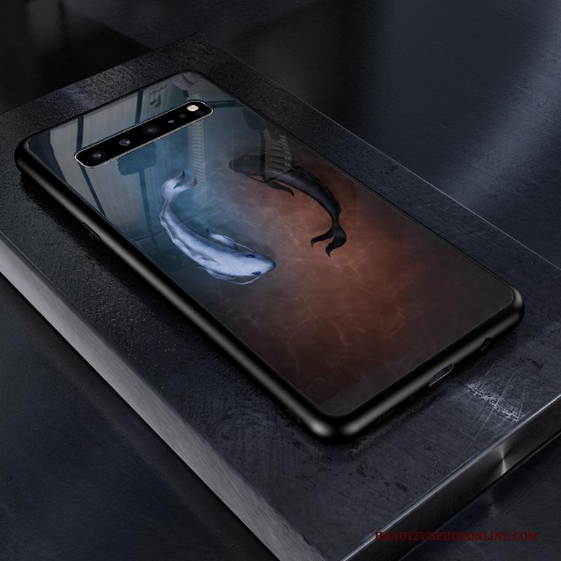 Samsung Galaxy S10 5g Hoesje Telefoon Persoonlijk Skärmskydd Donkerblauw Net Red Ster Trend