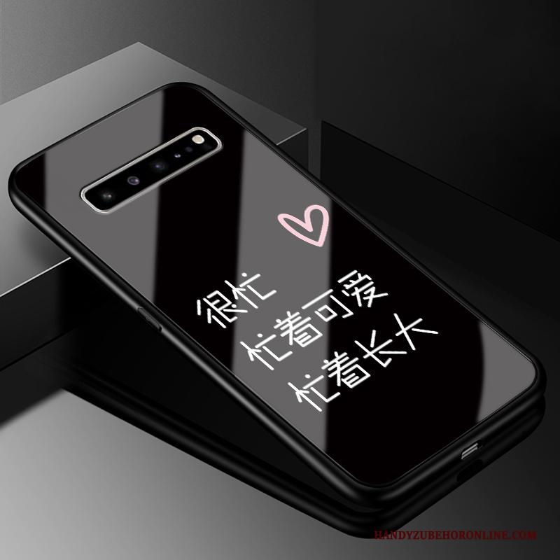 Samsung Galaxy S10 5g Lovers Hoesje Telefoon Glas Hard Zwart Bescherming Ster