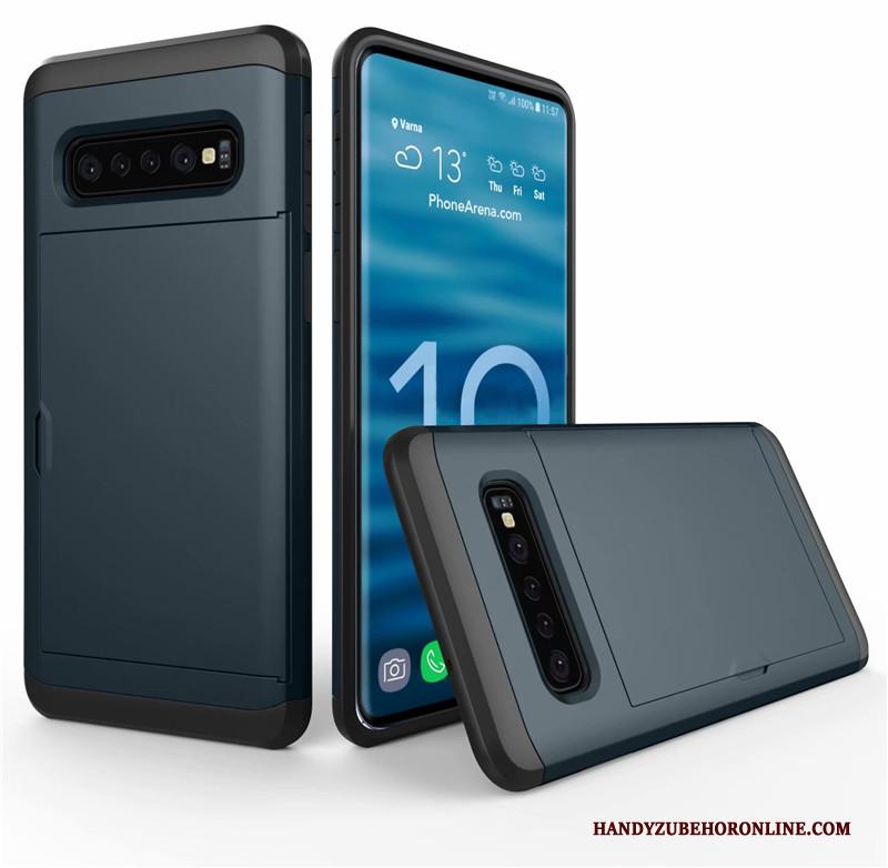Samsung Galaxy S10+ Bescherming Anti-fall Ster Goud Hoes Kaart Tas Hoesje Telefoon