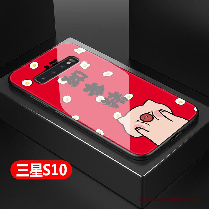 Samsung Galaxy S10 Bescherming Glas Hoesje Hard Telefoon Mode Spotprent