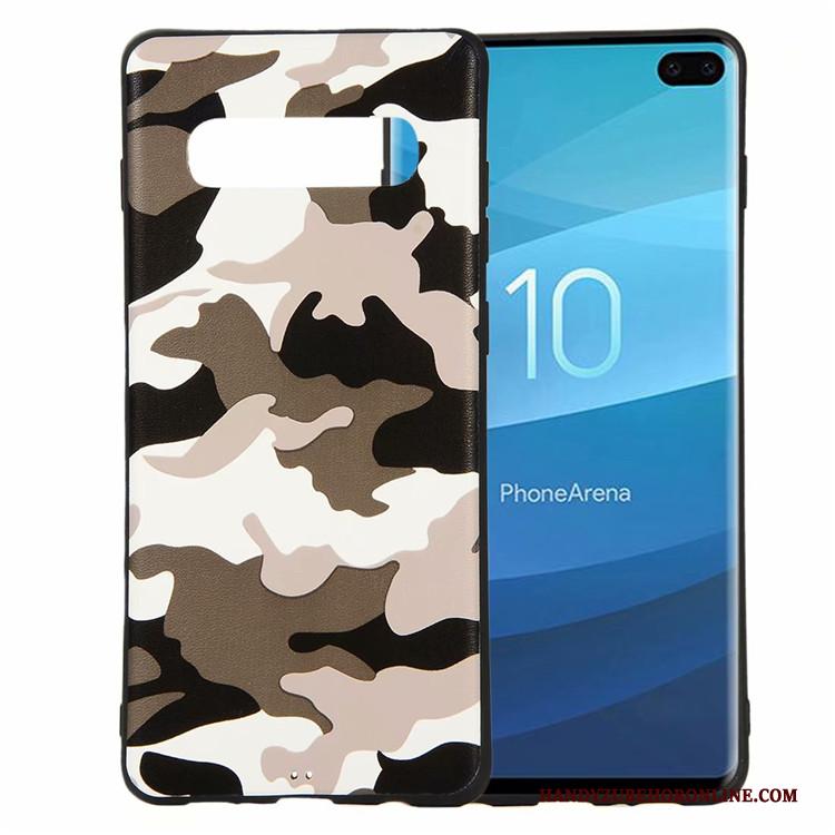 Samsung Galaxy S10+ Bescherming Hoesje Telefoon Wit Nieuw Camouflage Anti-fall All Inclusive