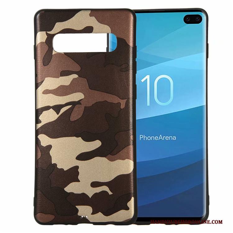 Samsung Galaxy S10+ Bescherming Hoesje Telefoon Wit Nieuw Camouflage Anti-fall All Inclusive