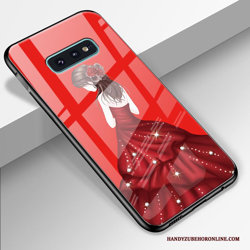 Samsung Galaxy S10+ Bescherming Zacht Rood All Inclusive Hoesje Telefoon Hard Gazen