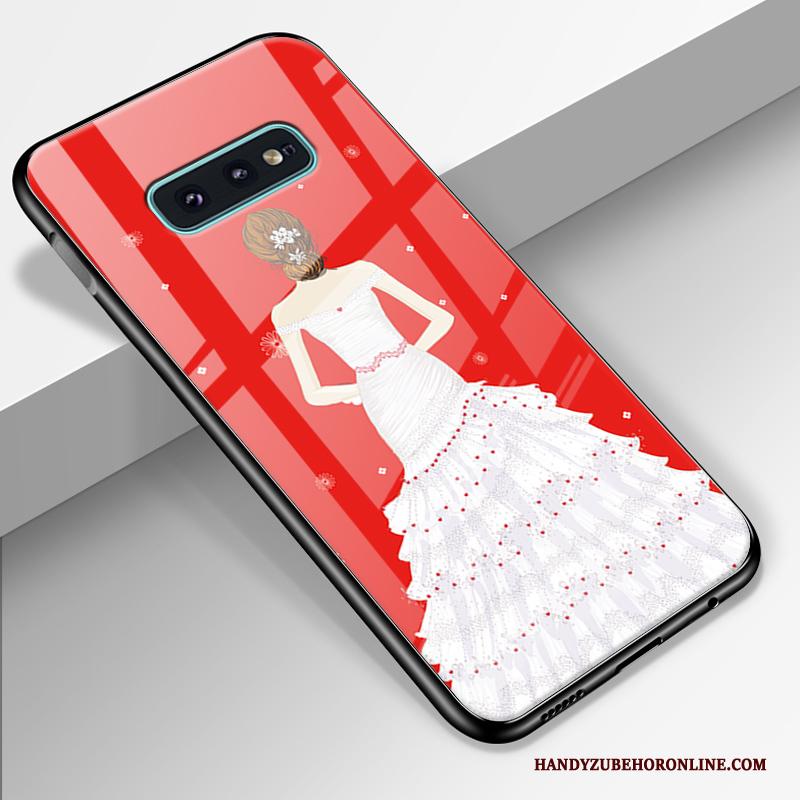 Samsung Galaxy S10+ Bescherming Zacht Rood All Inclusive Hoesje Telefoon Hard Gazen