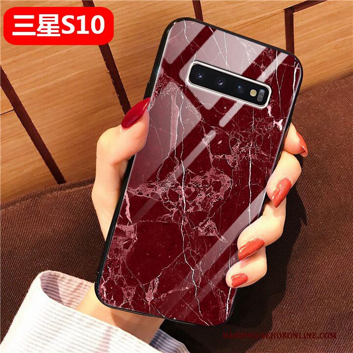 Samsung Galaxy S10 Glas Anti-fall Scheppend Hoesje Telefoon Wit Trendy Merk Net Red