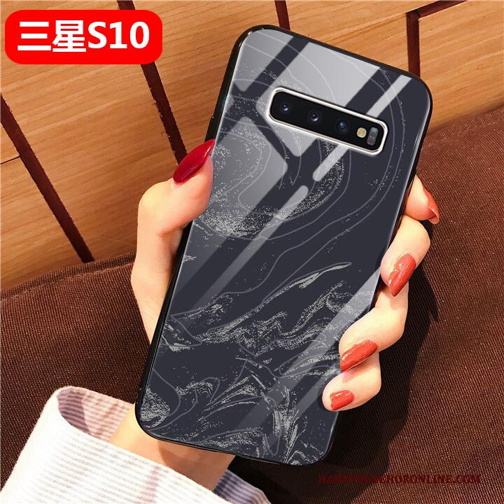 Samsung Galaxy S10 Glas Anti-fall Scheppend Hoesje Telefoon Wit Trendy Merk Net Red