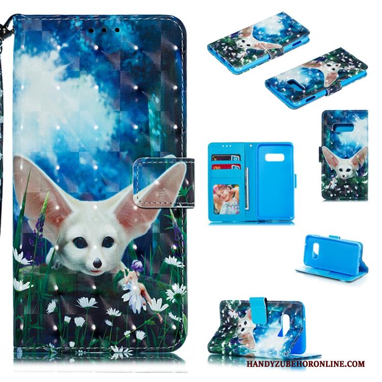 Samsung Galaxy S10 Groen Hoesje Telefoon Leren Etui Folio Trend Ster