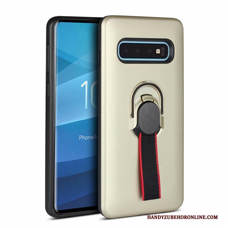 Samsung Galaxy S10+ Hoes Anti-fall Hoesje Telefoon Bescherming Ster Auto Goud