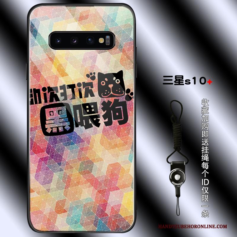 Samsung Galaxy S10+ Hoesje Bescherming Ruit Siliconen Ster Net Red Hoes Verbinding