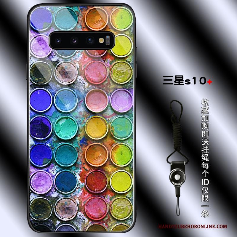 Samsung Galaxy S10+ Hoesje Bescherming Ruit Siliconen Ster Net Red Hoes Verbinding
