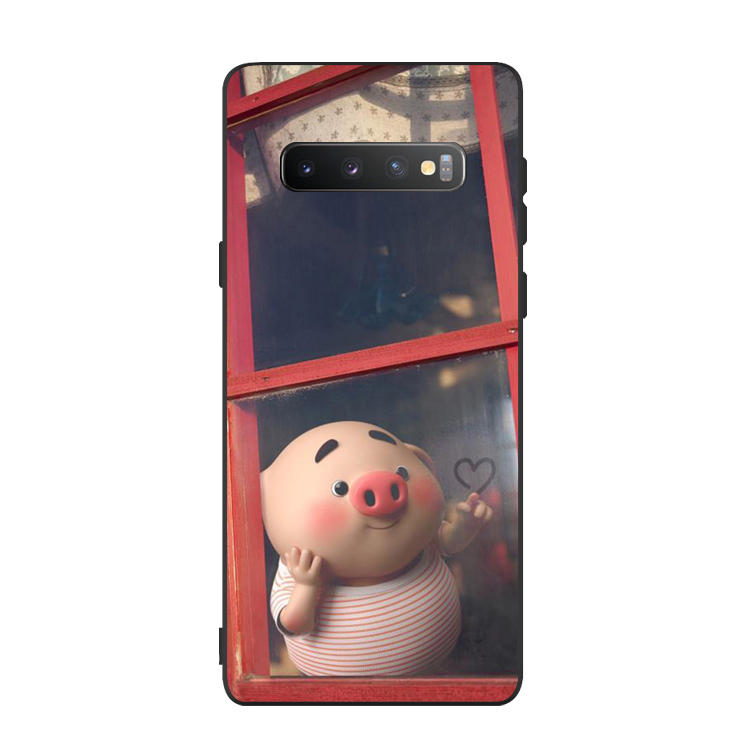 Samsung Galaxy S10+ Hoesje Hoes Zacht Anti-fall Mooie Rood Ster Spotprent