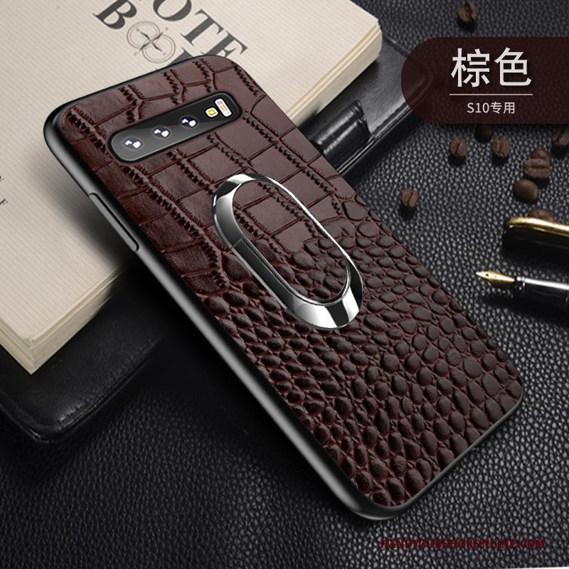 Samsung Galaxy S10 Hoesje Magnetisch High End Hoes Ondersteuning Ster Leren Etui Luxe