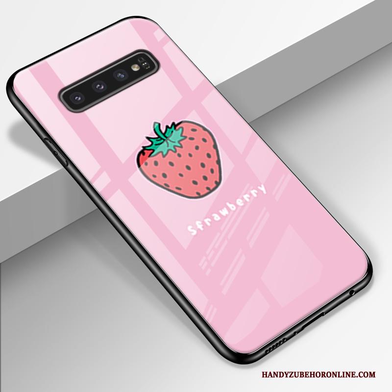 Samsung Galaxy S10+ Hoesje Mini Scheppend Siliconen Glas Hoes Bescherming Rood