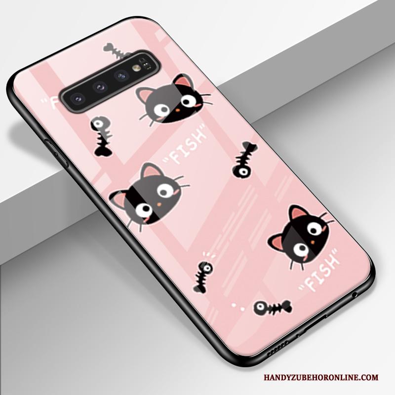 Samsung Galaxy S10+ Hoesje Mini Scheppend Siliconen Glas Hoes Bescherming Rood