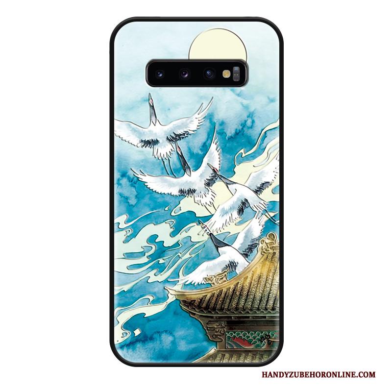 Samsung Galaxy S10 Hoesje Reliëf Siliconen Scheppend Anti-fall Ster Chinese Stijl Hoes