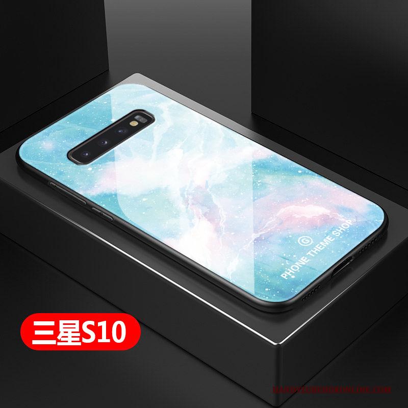 Samsung Galaxy S10 Hoesje Siliconen Sterrenhemel Zacht Eenvoudige Hemming Blauw