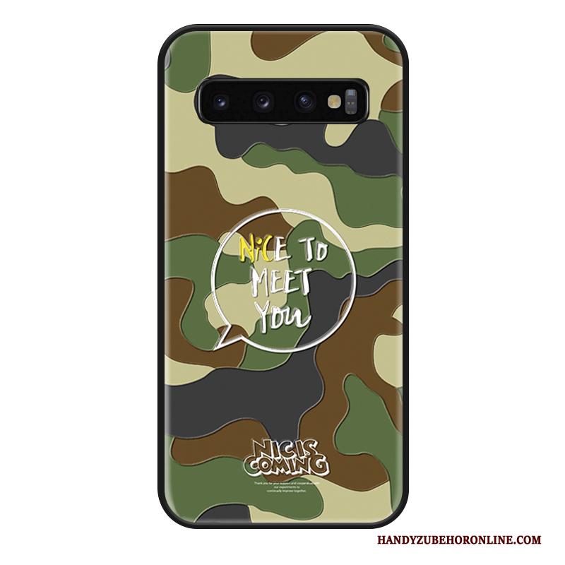 Samsung Galaxy S10 Hoesje Ster Persoonlijk Camouflage All Inclusive Hanger Blauw Siliconen