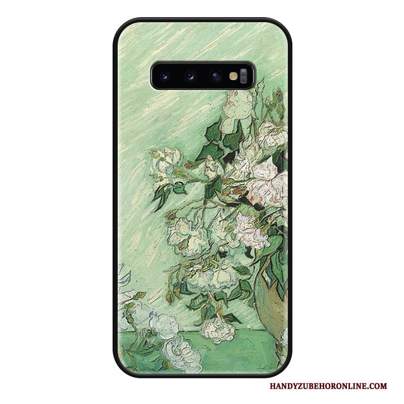 Samsung Galaxy S10 Hoesje Ster Reliëf Luxe Bescherming Hoes Olieverfschilderij Trend