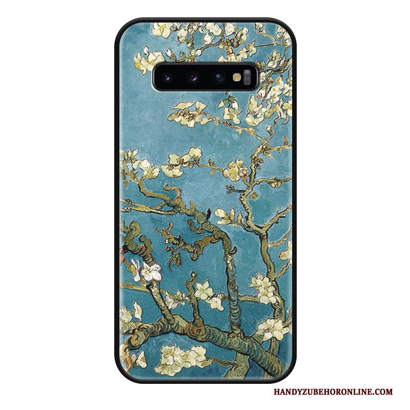 Samsung Galaxy S10 Hoesje Ster Reliëf Luxe Bescherming Hoes Olieverfschilderij Trend