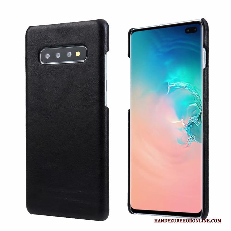 Samsung Galaxy S10 Hoesje Tas Echt Leer Ster Bescherming Hard Trend