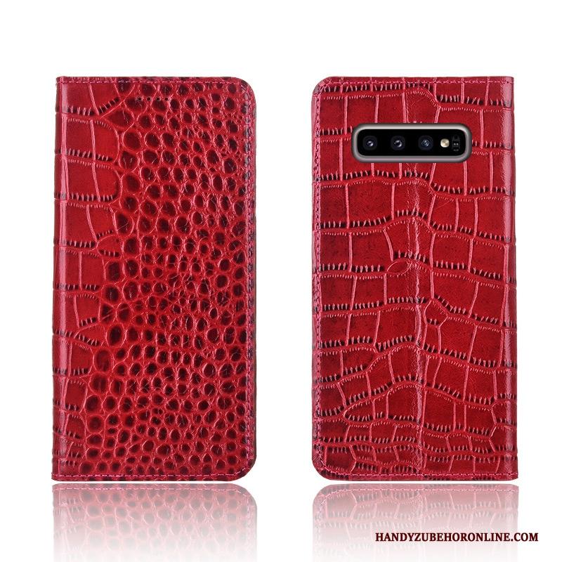 Samsung Galaxy S10+ Hoesje Telefoon Anti-fall Mobiele Telefoon All Inclusive Blauw Leren Etui Nieuw