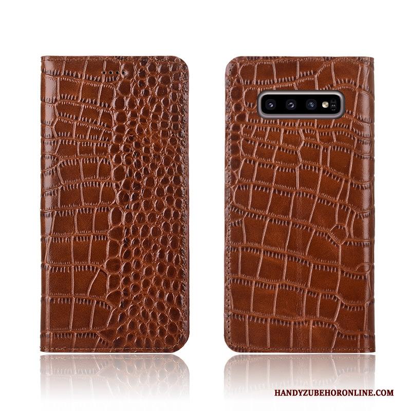 Samsung Galaxy S10+ Hoesje Telefoon Anti-fall Mobiele Telefoon All Inclusive Blauw Leren Etui Nieuw