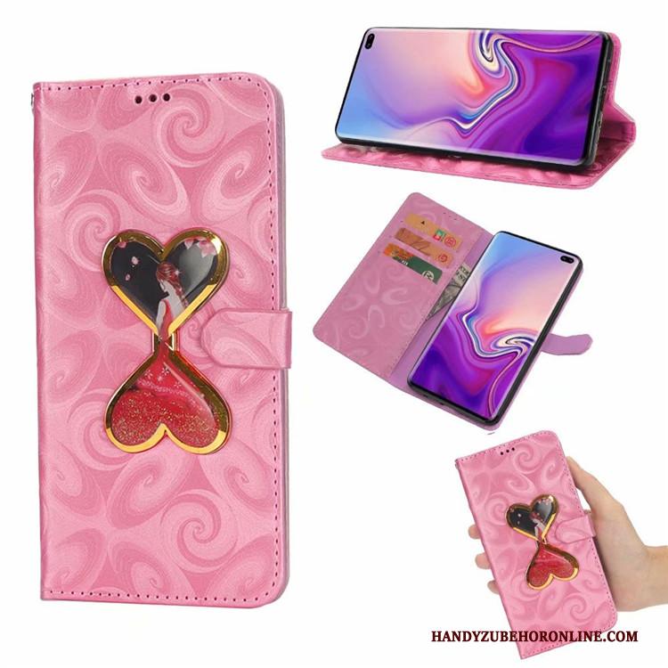 Samsung Galaxy S10+ Hoesje Telefoon Bescherming Drijfzand Ster Roze Liefde Geschilderd