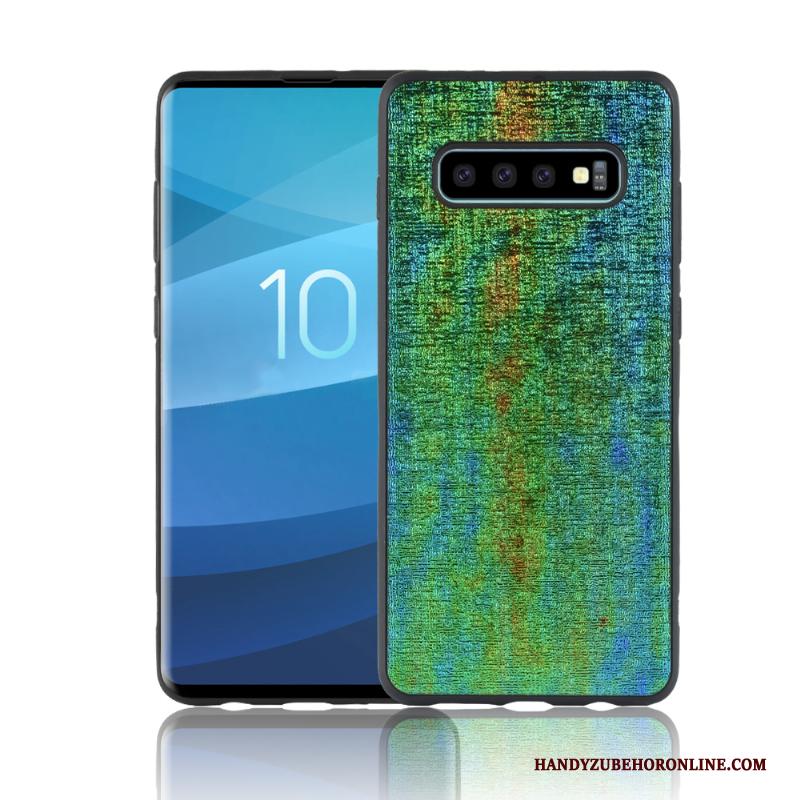 Samsung Galaxy S10+ Hoesje Telefoon Groen Kleur Bescherming Zacht Ster Scheppend