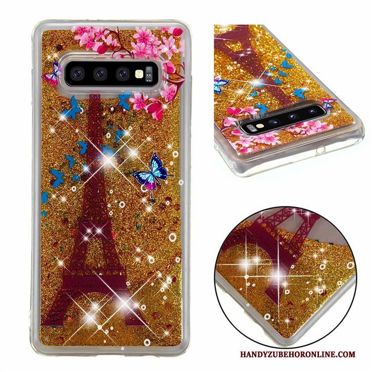 Samsung Galaxy S10 Hoesje Telefoon Spotprent Zacht Ster Drijfzand Roze Goud