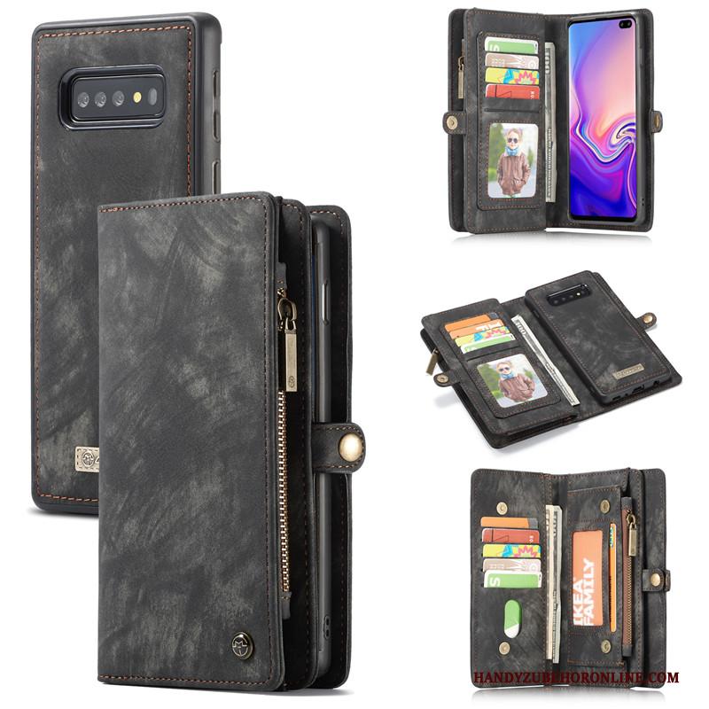 Samsung Galaxy S10+ Hoesje Telefoon Ster Leren Etui Rood Kaart Trend Scheppend