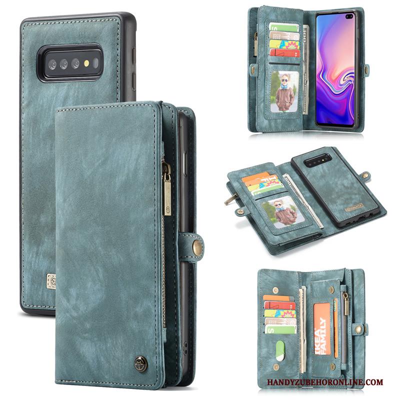 Samsung Galaxy S10+ Hoesje Telefoon Ster Leren Etui Rood Kaart Trend Scheppend