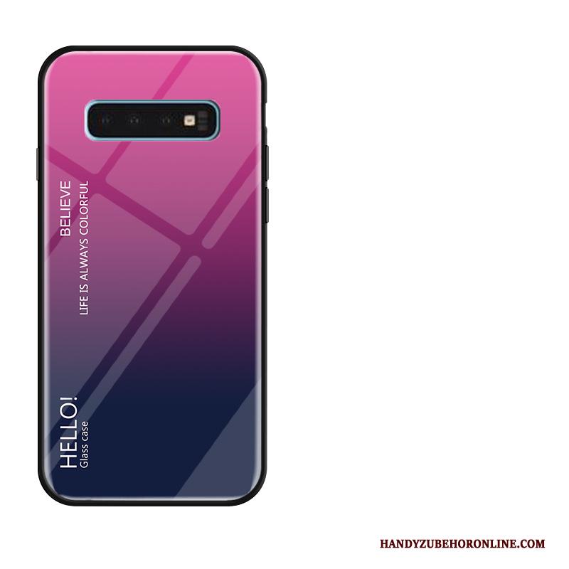 Samsung Galaxy S10 Hoesje Trend Net Red Siliconen Anti-fall Glas Verloop Geel