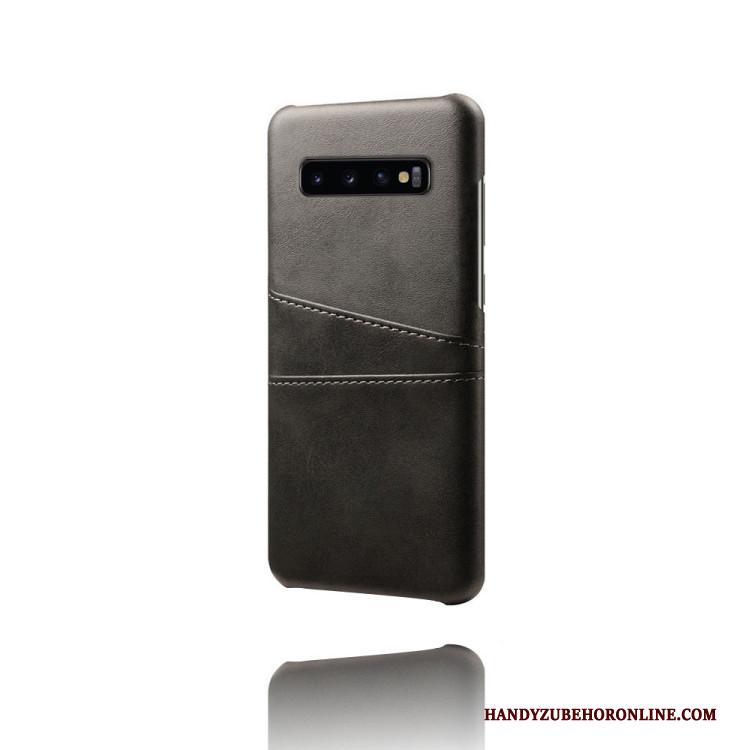 Samsung Galaxy S10 Kaart Bescherming Leren Etui Blauw Hoes Hoesje Telefoon Mobiele Telefoon