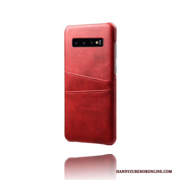 Samsung Galaxy S10 Kaart Bescherming Leren Etui Blauw Hoes Hoesje Telefoon Mobiele Telefoon