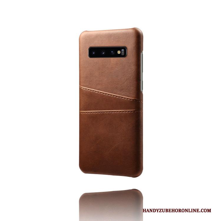 Samsung Galaxy S10 Kaart Bescherming Leren Etui Blauw Hoes Hoesje Telefoon Mobiele Telefoon