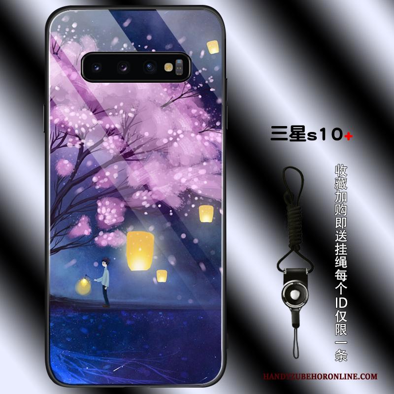 Samsung Galaxy S10+ Kers Hoesje Telefoon Purper Eenvoudige Anti-fall Trendy Merk Siliconen